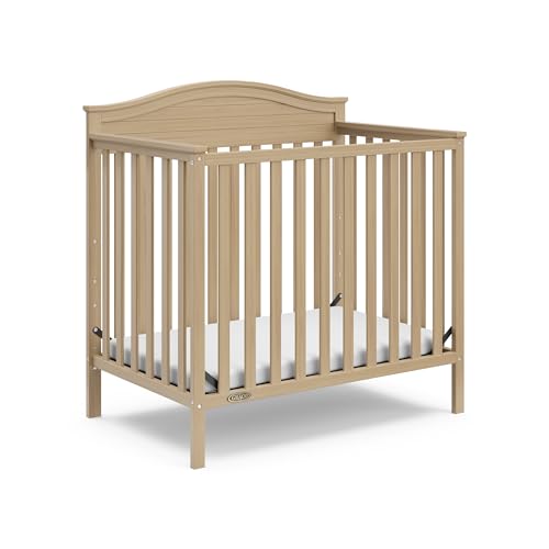 4-in-1 Convertible Mini Crib with Bonus Mattress (Driftwood) U3957
