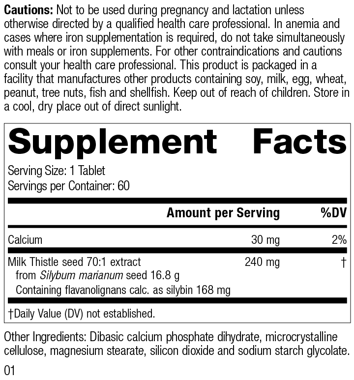 Milk Thistle 60 Tablets Y293451