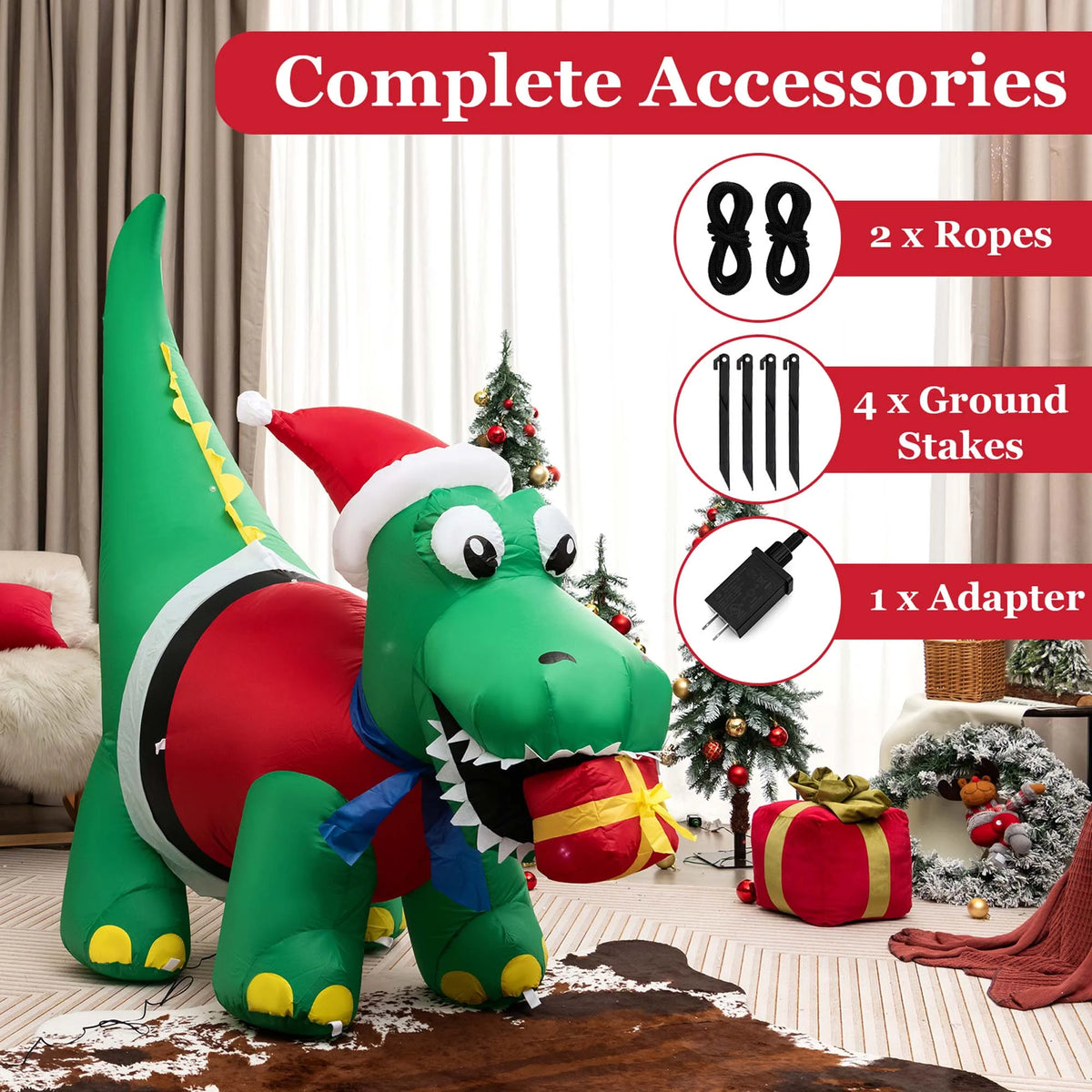 Inflatable Christmas Dinosaur with LED Lights M3711