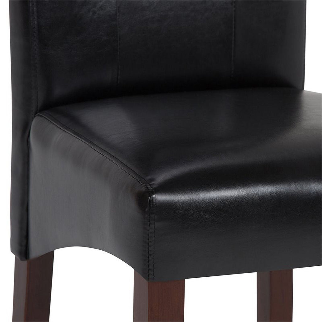 Black Faux Leather Tufted Chair (Set of 2) V808437