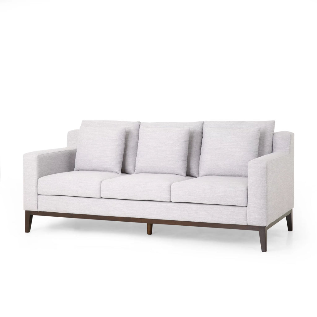 Light Gray Fabric 3 Seater Sofa with Accent Pillows I793985