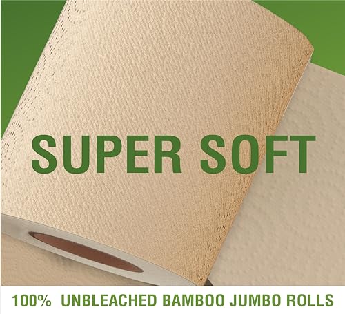 Bamboo Toilet Paper, 3PLY 300 Sheets, Unbleached, Brown Q696584