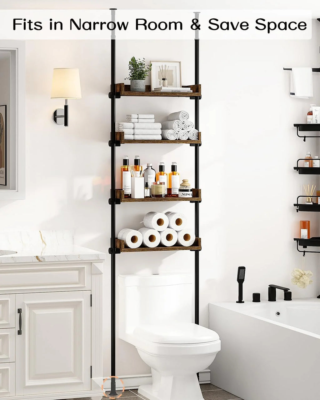 4-Tier Adjustable Wood Over The Toilet Storage G177465