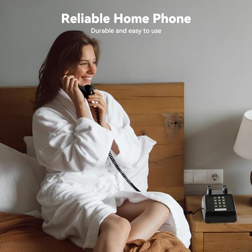 Beige Corded Retro Analog Desk Phone S45004
