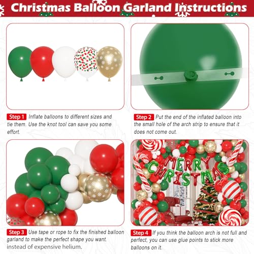 180 Pcs Christmas Balloon Arch Garland Kit W3104