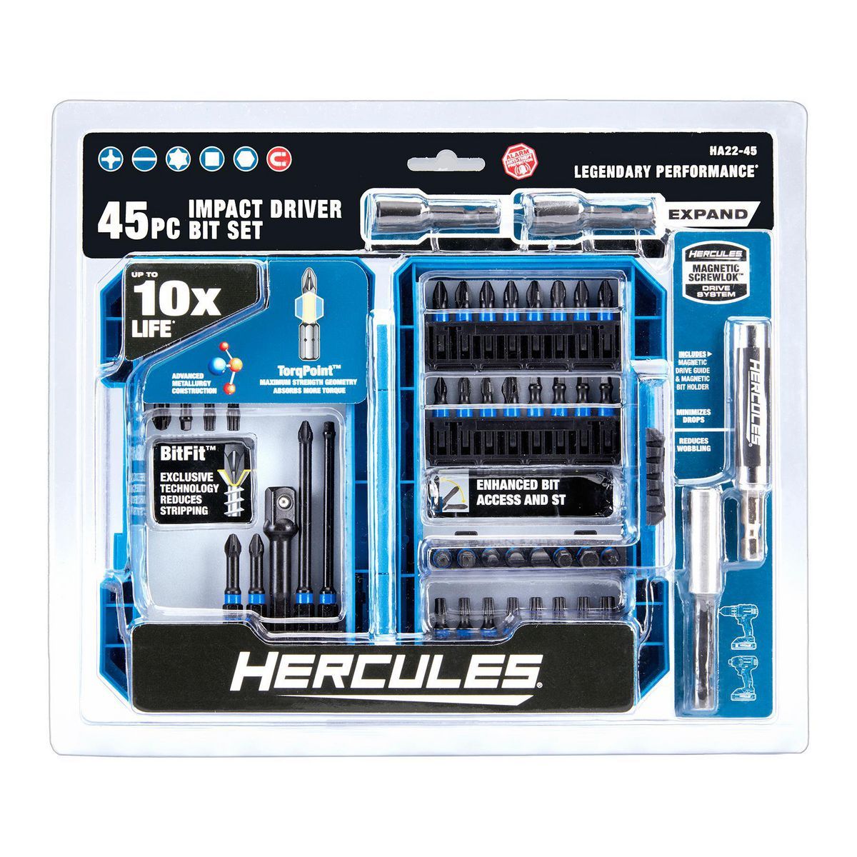 Impact Driver Bit Set, 45-Piece E4750
