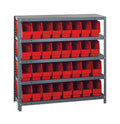 Red 12 inch x 36 inch x 39 inch Shelf Bin Unit V128664