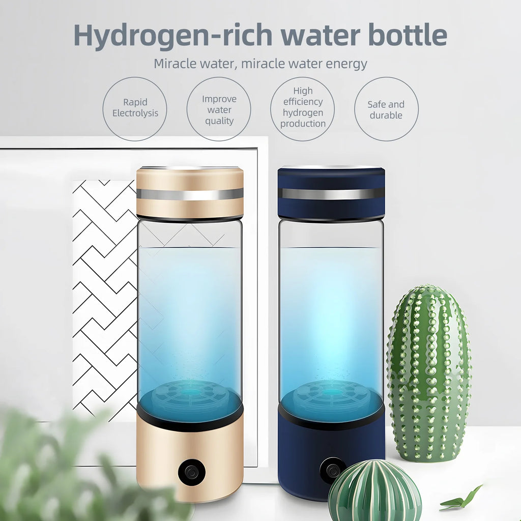 Portable Hydrogen Water Bottle Ionizer with SPE and PEM Technology, 330ml M63084