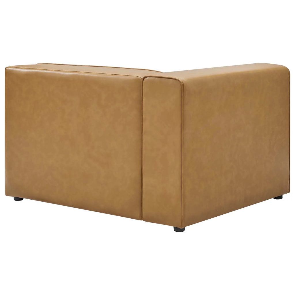 Tan Vegan Leather 2-Piece Sectional Sofa D16042