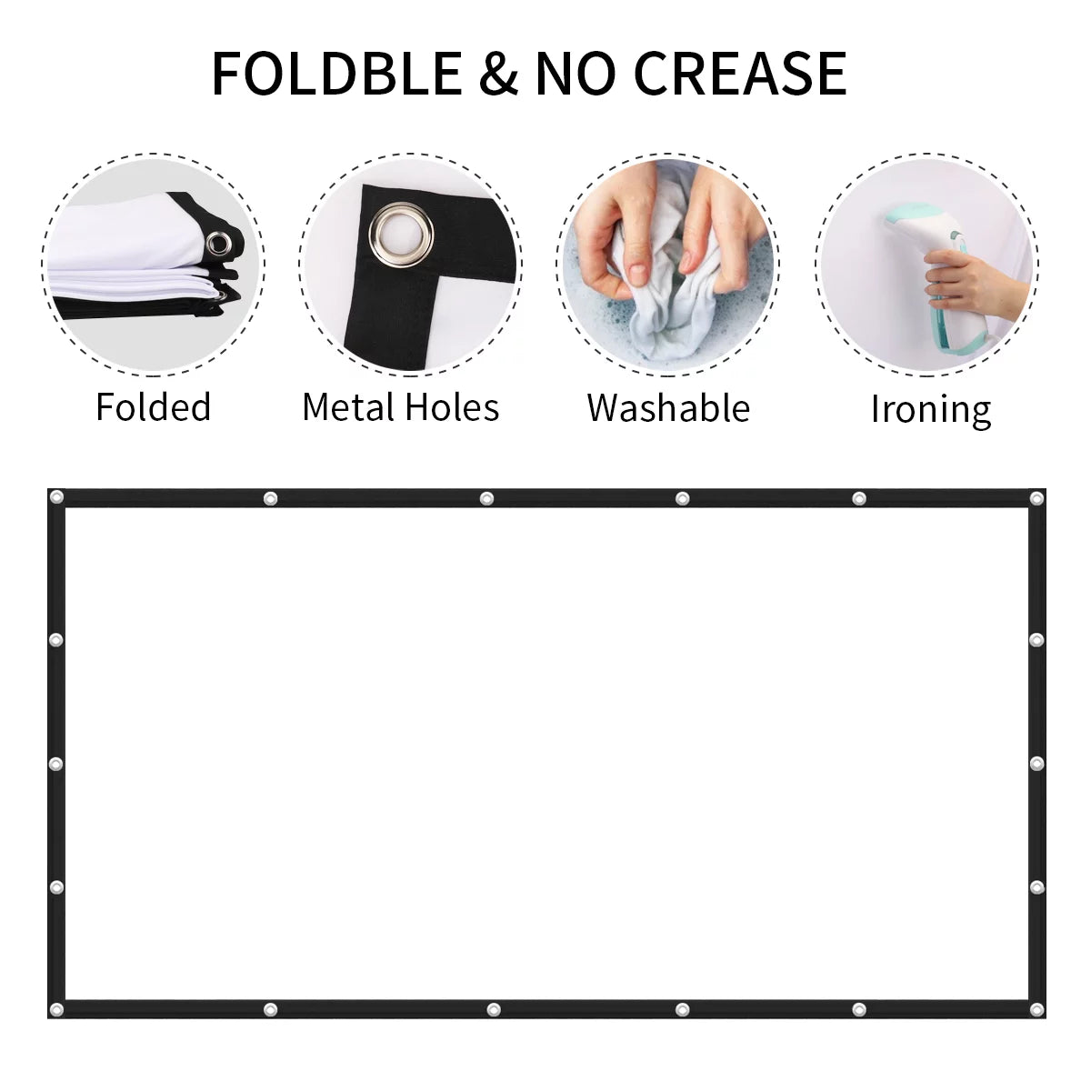 120 inch 16:9 HD Foldable Anti-Crease Portable Projector Screen M508