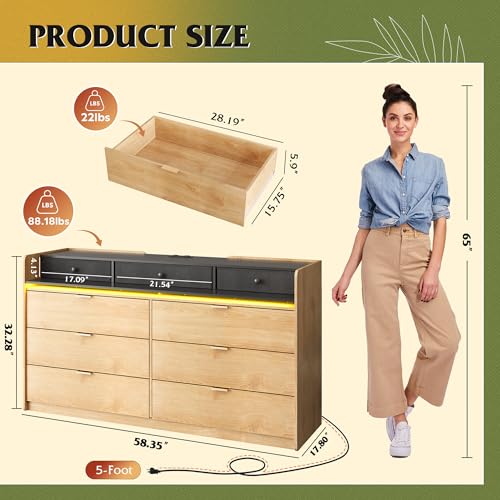 9 Drawer Wood Dresser N49028