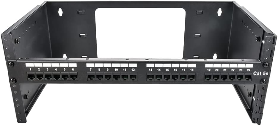 4U Hinged Extendable Wall Mount Bracket, Max 13.5" Depth, Collapsible Network Equipment Rack Black, Pack of 2 I133