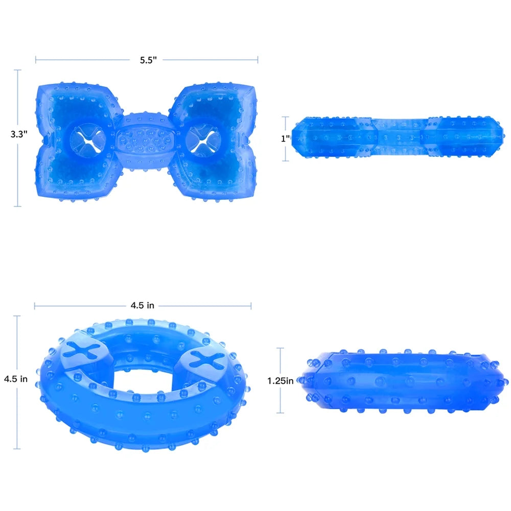 Pet Teether Cooling Chew Toy Pack of 2 (Ring and Bone) M563335
