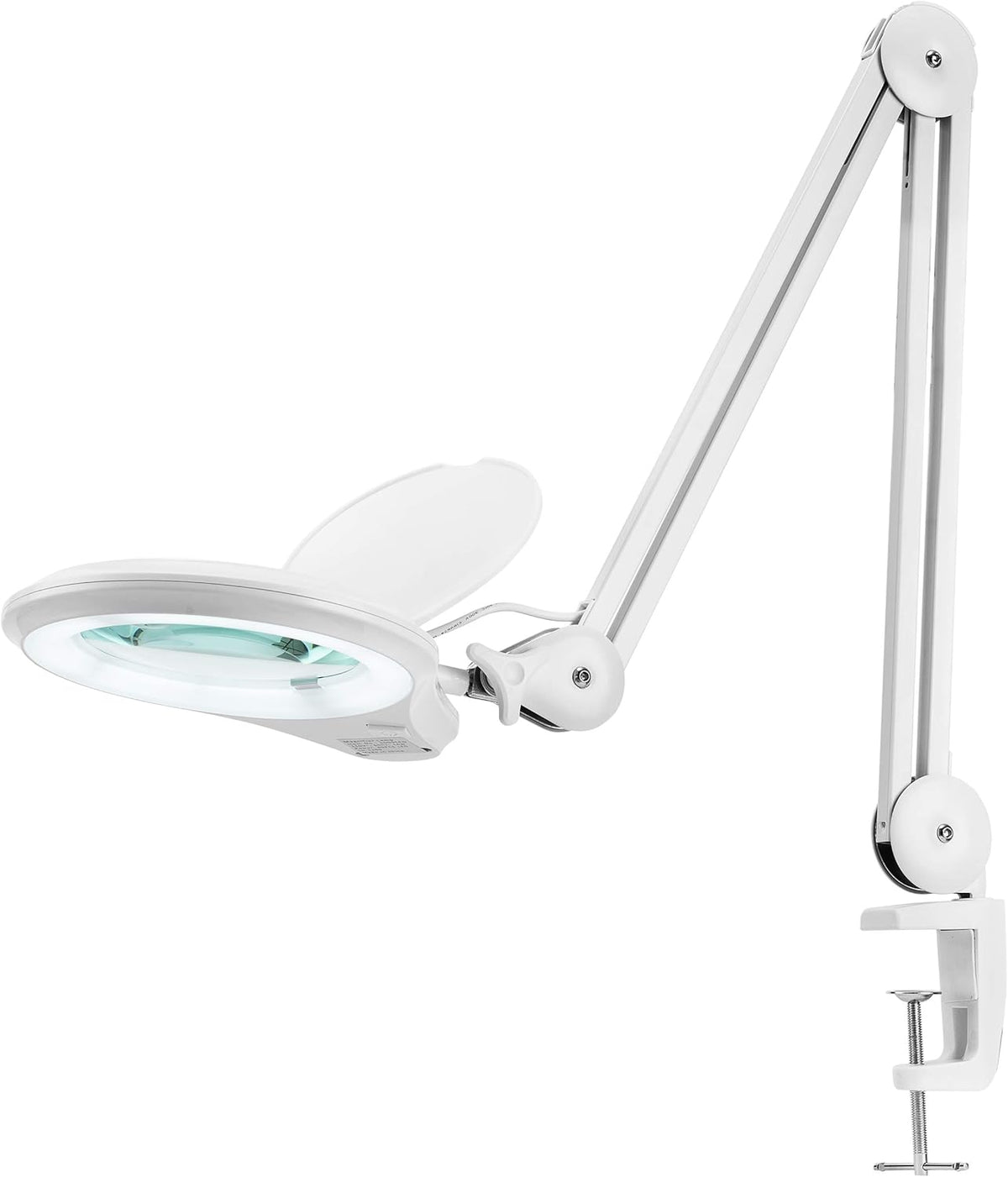 1,200 Lumens Super LED Magnifying Lamp with Clamp, 5 Diopter, Dimmable, 5 Inches Lens, White O686