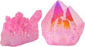 Hot Pink Titanium Coated Crystal Cluster & White AB Pink Titanium Coated Rock Quartz Cluster K7924