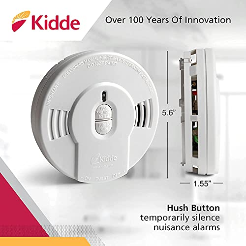 10-Year Battery Powered Smoke Detector with LED Warning Light O927572