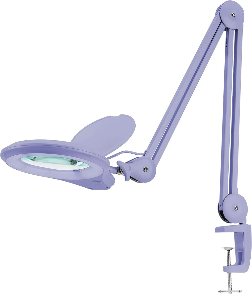 1,200 Lumens Super LED Magnifying Lamp with Clamp, 5 Diopter, Dimmable, 5 Inches Lens, White O686