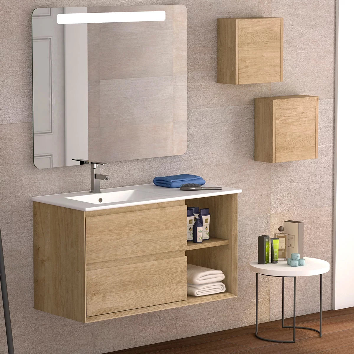 Oak Engineered Wood Side Cabinet W362617