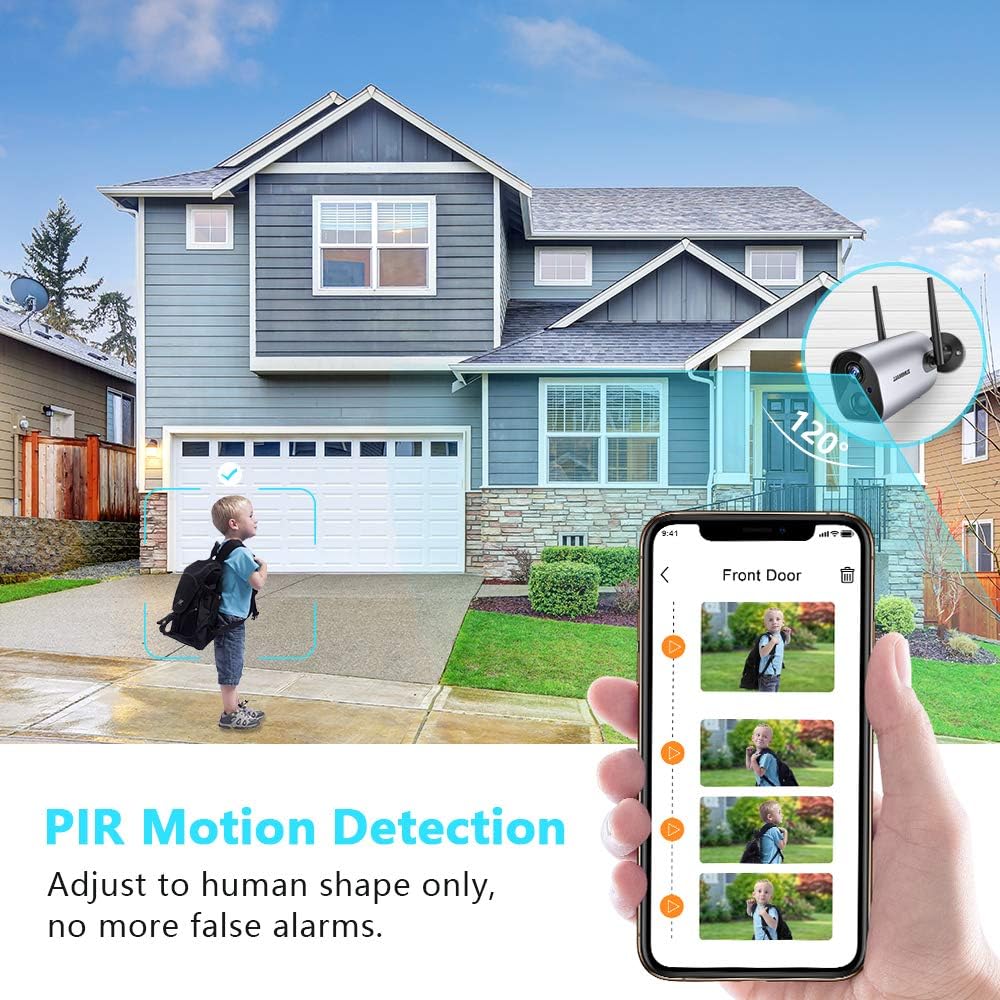 Wireless WiFi Security Camera, Rechargeable Battery Powered, 2PCS C4669