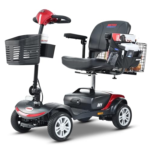 Red Folding 4 Wheel Electric Mobility Scooter with Storage Box U374