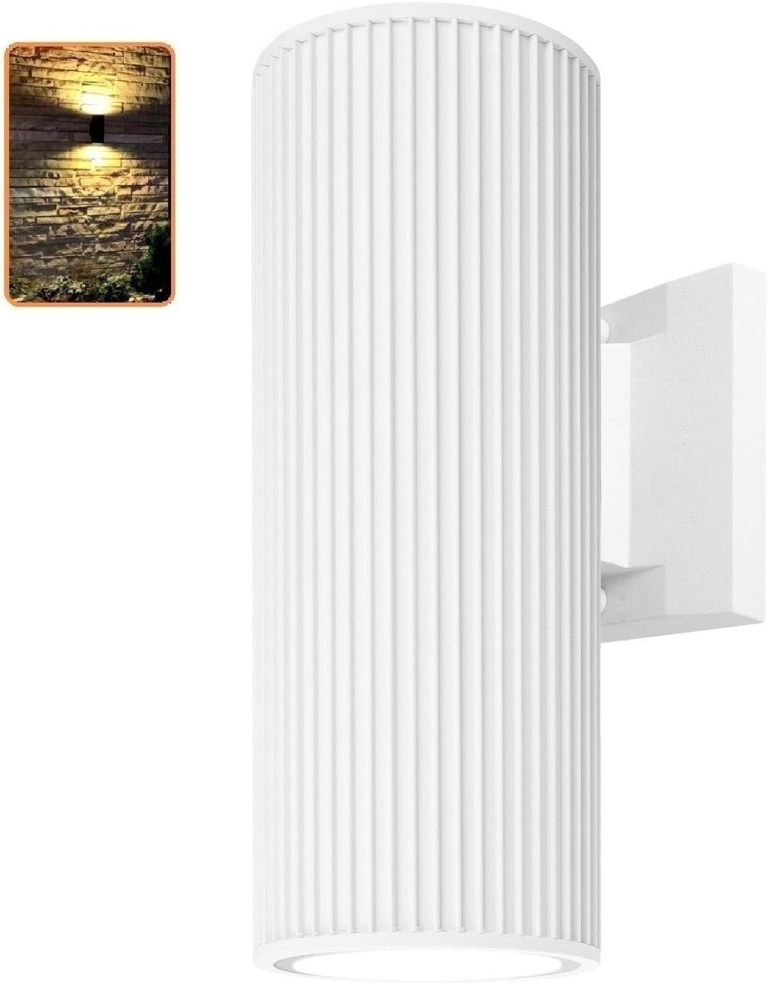 Dusk to Dawn Sensor Outdoor Wall Sconce, Die-Casting Aluminum Waterproof Wall Mount Cylinder Design Light Fixture Y689788