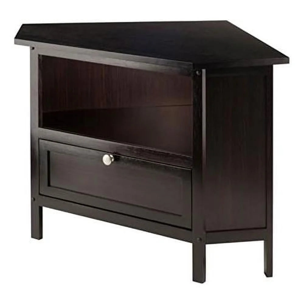 Espresso Corner TV Media Stand with Open Shelf U6673