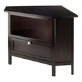 Espresso Corner TV Media Stand with Open Shelf U6673
