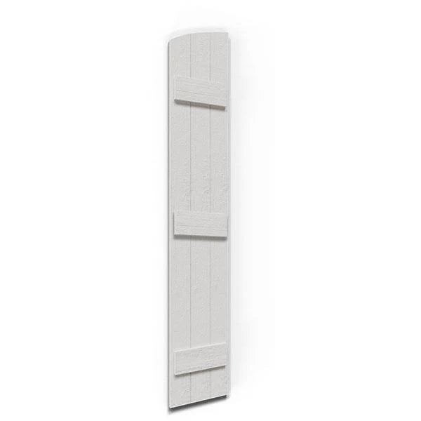 Rustic Faux Wood Shutters with Elliptical Arch Top K797123
