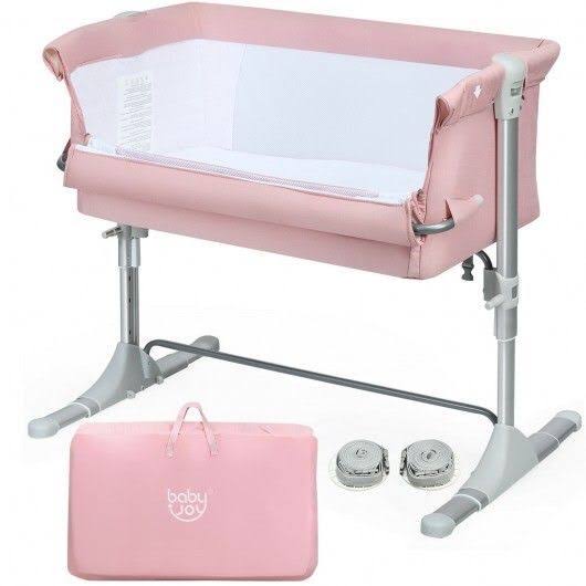 Pink Portable Baby Bassinet with Carrying Bag Y6809