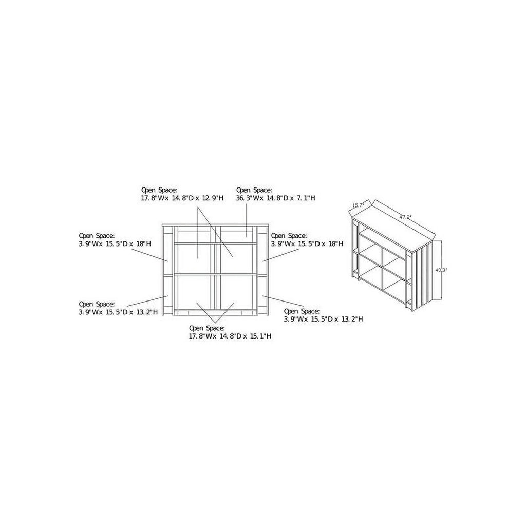 Contemporary Wood 9-Shelf Bar Cabinet in Walnut P61333