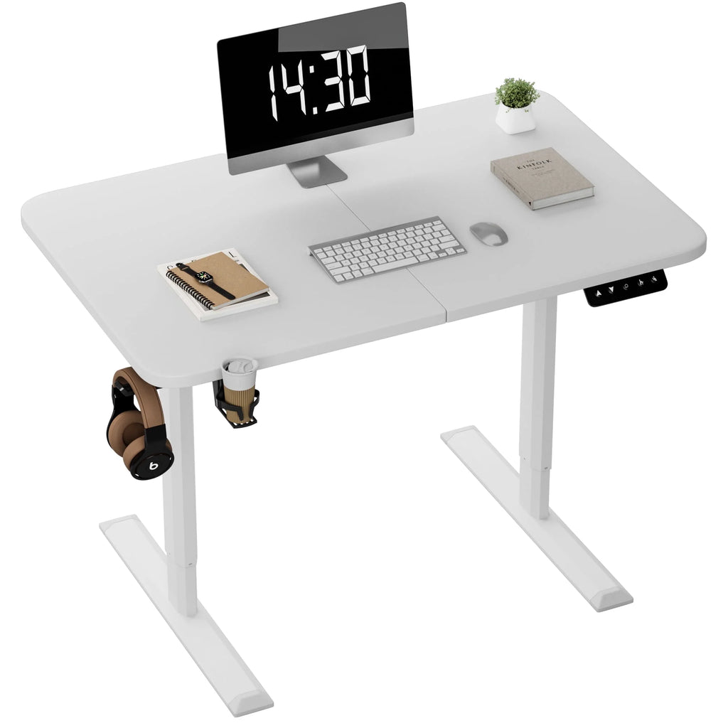 Electric Height Adjustable Standing Desk, 43 inch White M48505