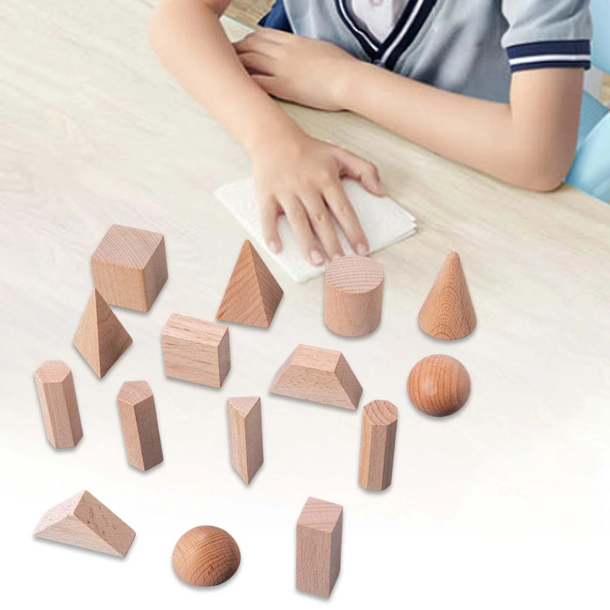 Wood Geometric Solids Math Toys C352