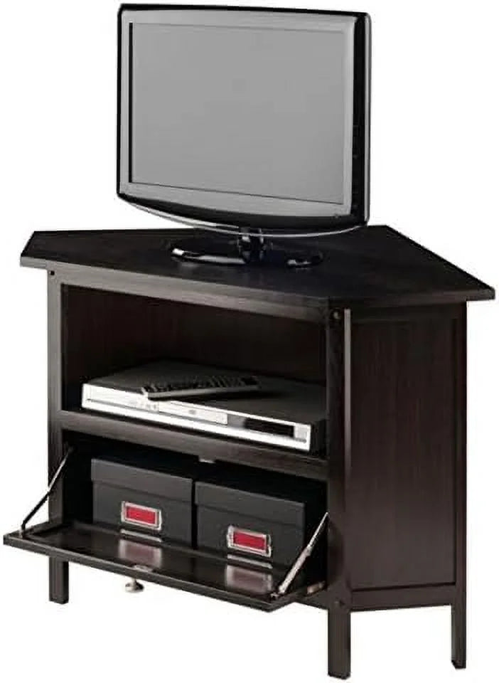 Espresso Corner TV Media Stand with Open Shelf U6673