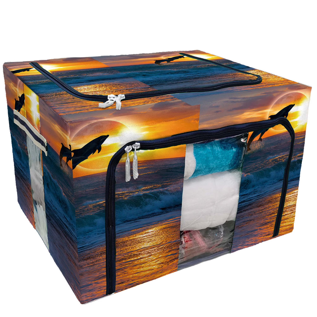 Storage Bag Clear Window Storage Bins Boxes Organizer With Steel Metal Frame J529234