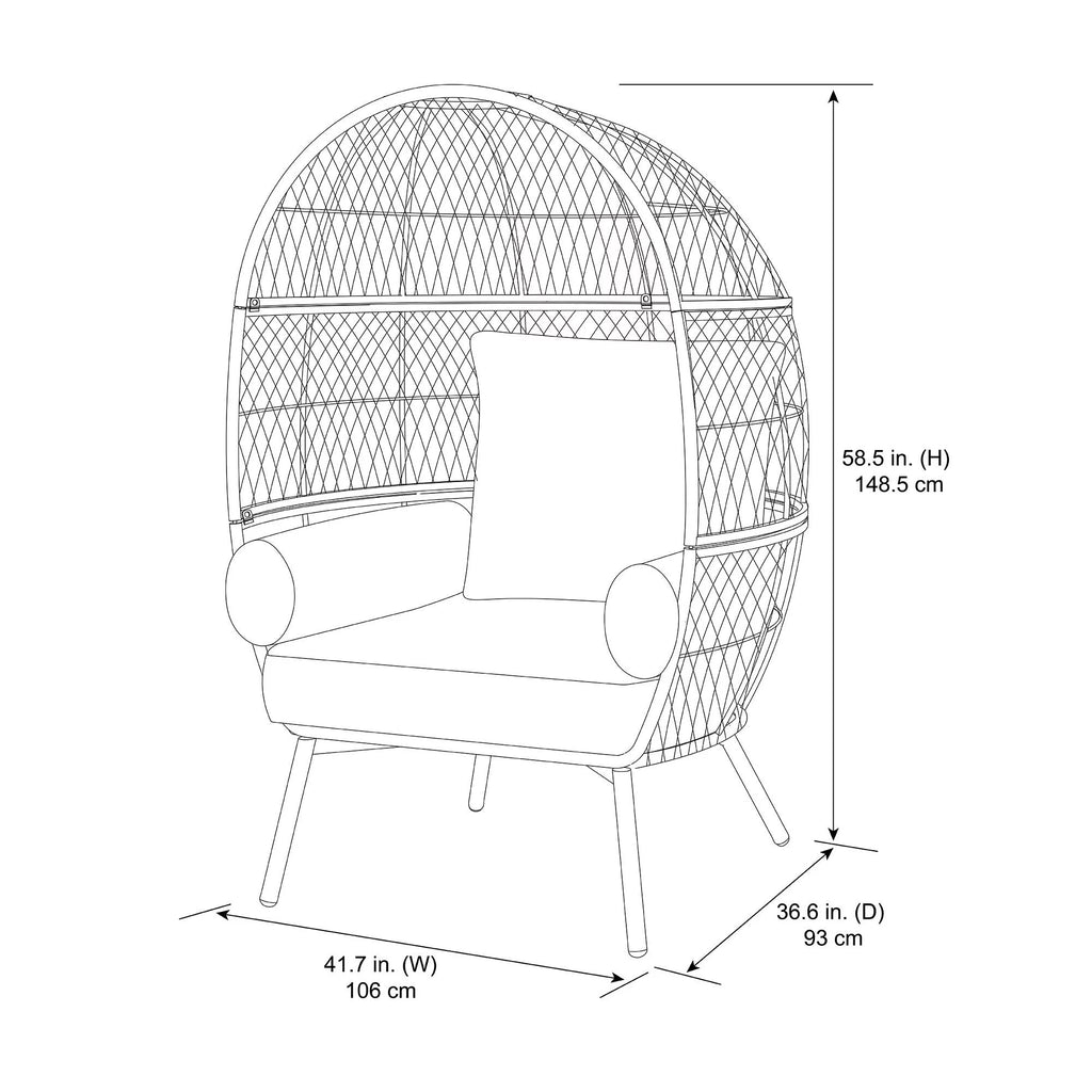 Boho Wicker Egg Chair V9333
