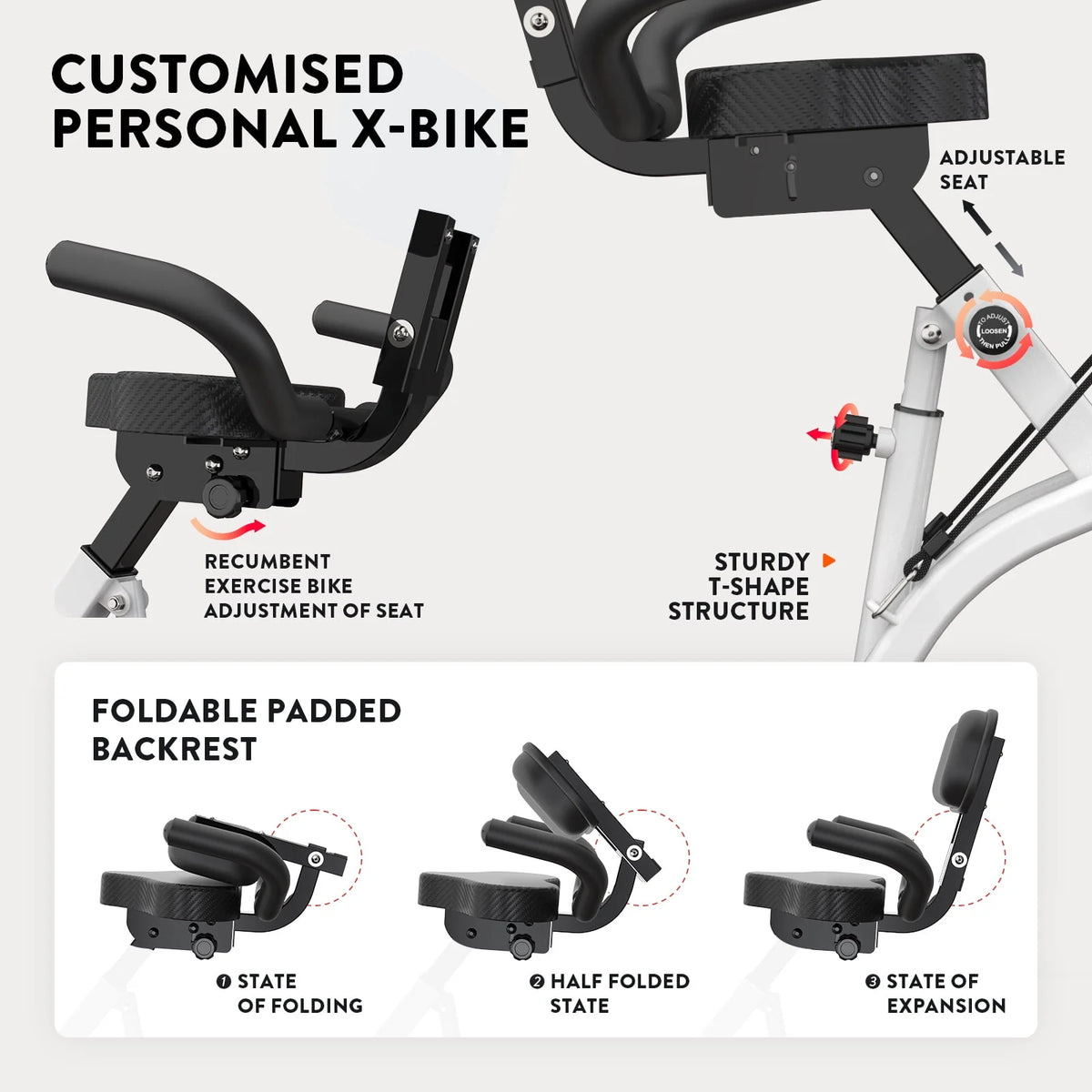 Folding Exercise Bike with 8 Level Adjustable Magnetic Resistance O8912