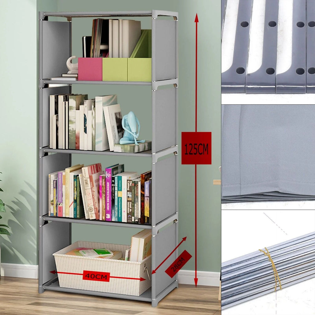 4-Tier Grey Bookshelf M51137