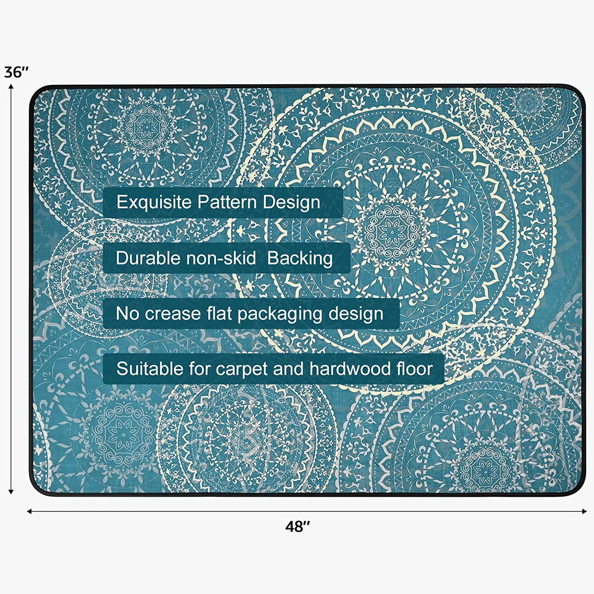 Chair Mat for Carpet, 48"x36" Heavy Duty E5310
