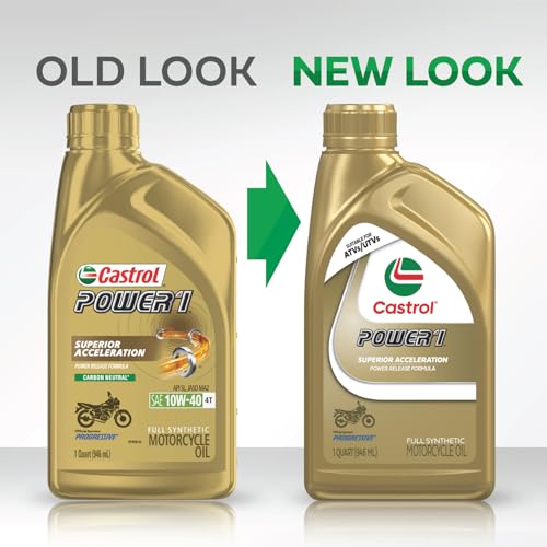 10W-40 Full Synthetic Motorcycle Oil, 1 Quart, Pack of 6 D833793