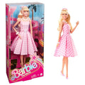 Collectible Doll Wearing Pink and White Gingham Dress with Daisy Chain Necklace V2645