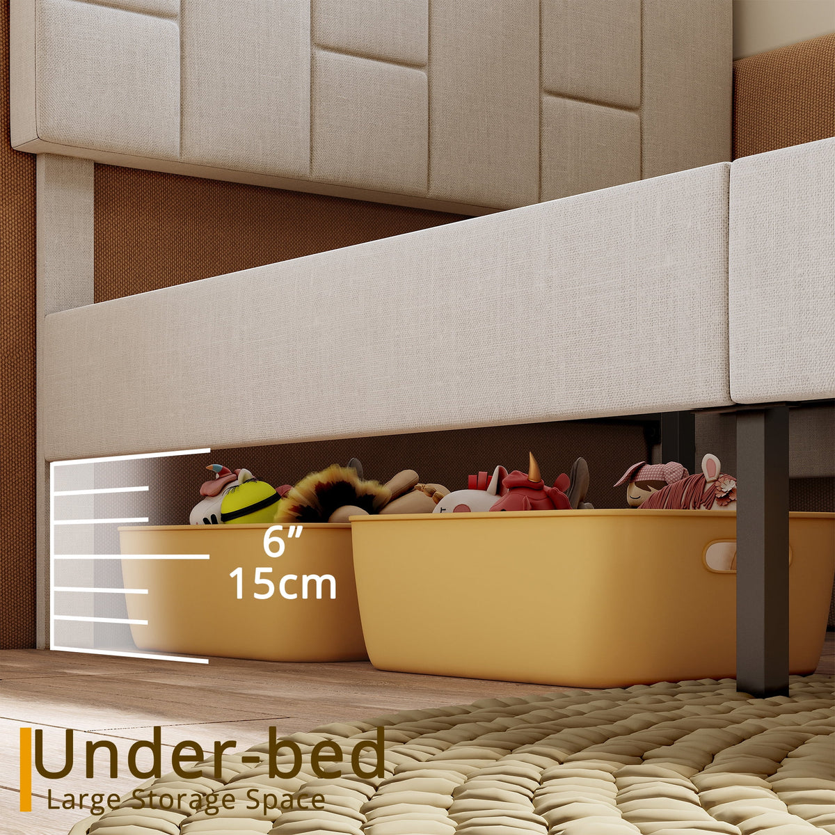 Twin Bed Frame with Upholstered Headboard Z995124