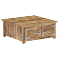 Mango Wood Coffee Table with 2 Cabinets and 2 Doors Z645907