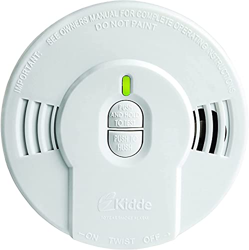 10-Year Battery Powered Smoke Detector with LED Warning Light O927572