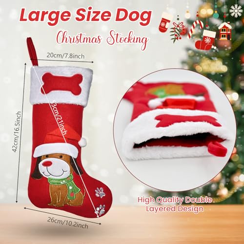 Large Embroidered Christmas Dog Stocking B150716