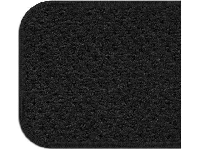 Set of 12 Black Adhesive Carpet Stair Treads Y2685