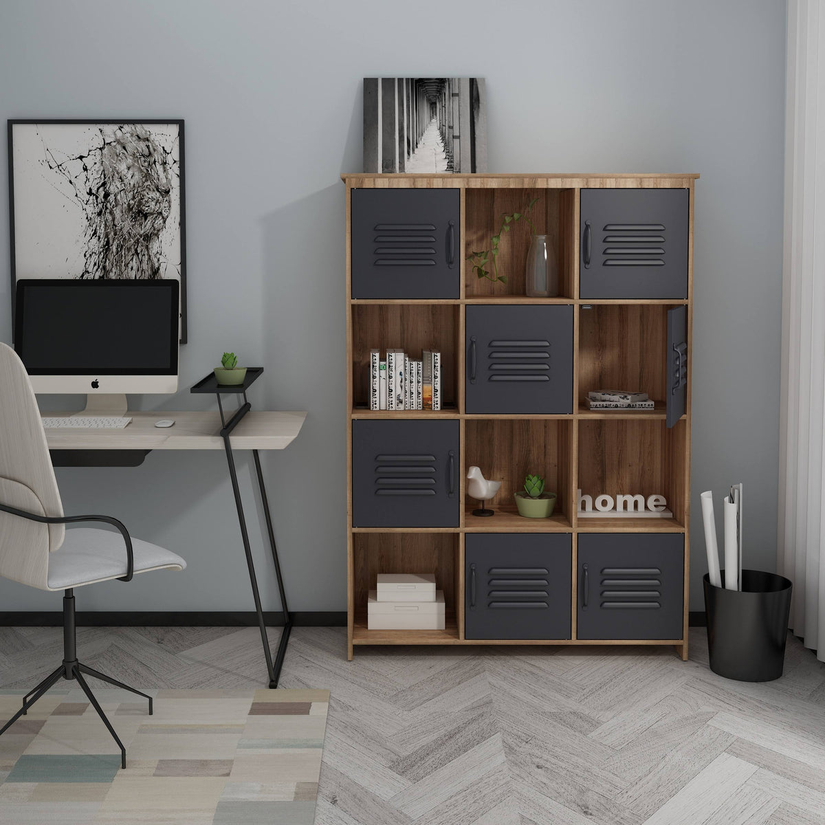 Modern Cube Bookcase with Shelf Q939944