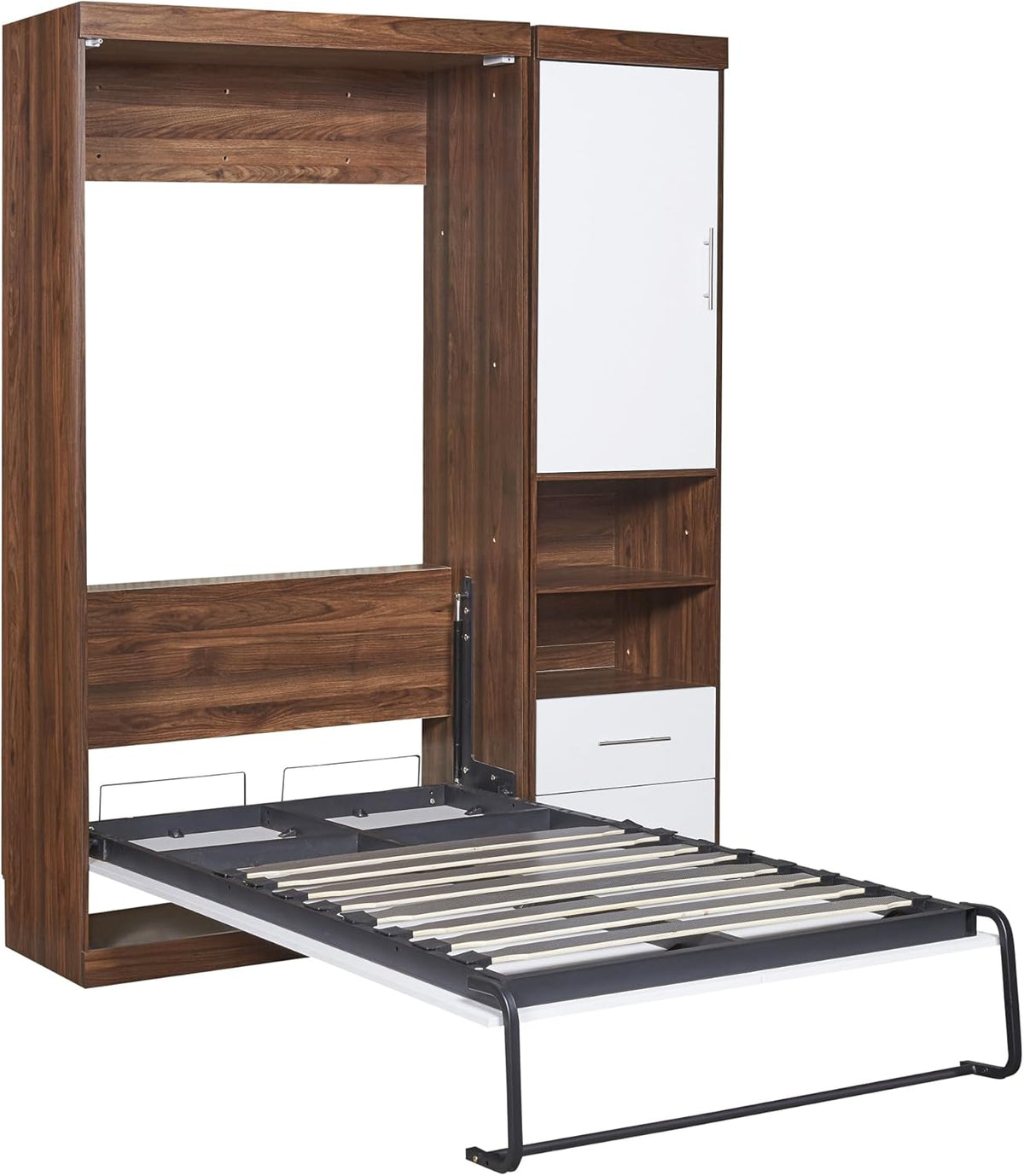 Twin Size Murphy Bed with Cabinet Gray O48196