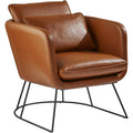 Camel Brown Distressed PU Leather Chair J5152