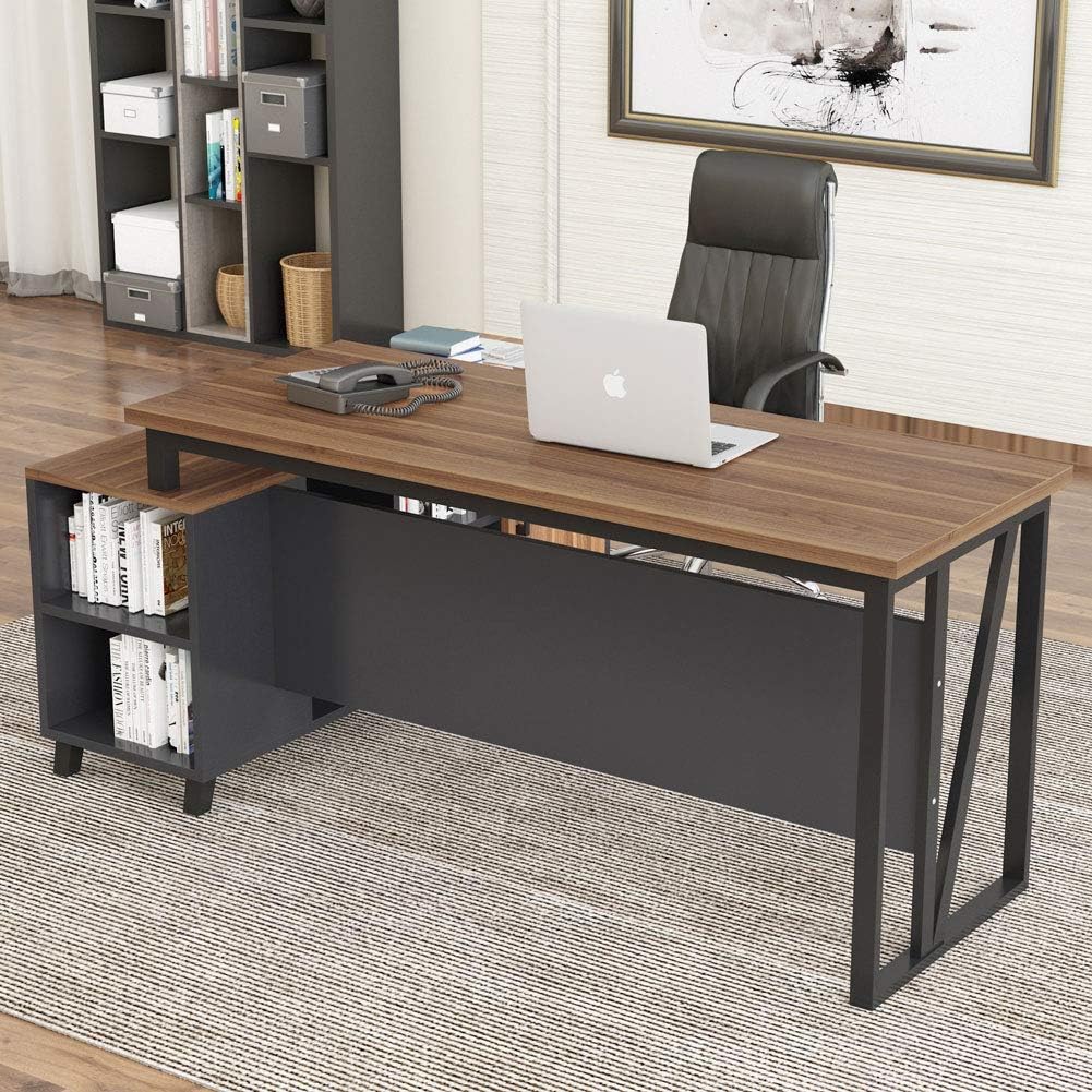 L-Shaped Desk with File Cabinet Storage O93545