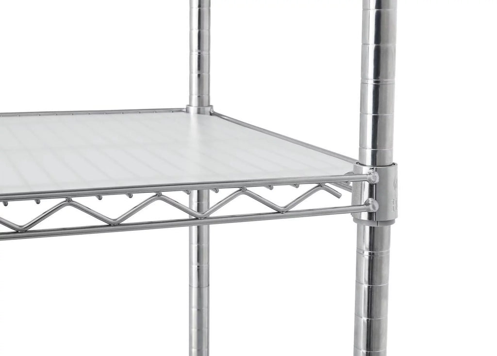 Steel 4-Tier Storage Shelf Unit 2400lb Capacity Chrome W559346